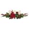 32" Artificial Mixed Pine Berries & Poinsettia Christmas Candle Holder Centerpiece